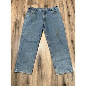 Carhartt Mens B55-DST Blue Denim Lined Jeans 42x30 Relaxed Fit 100% Cotton